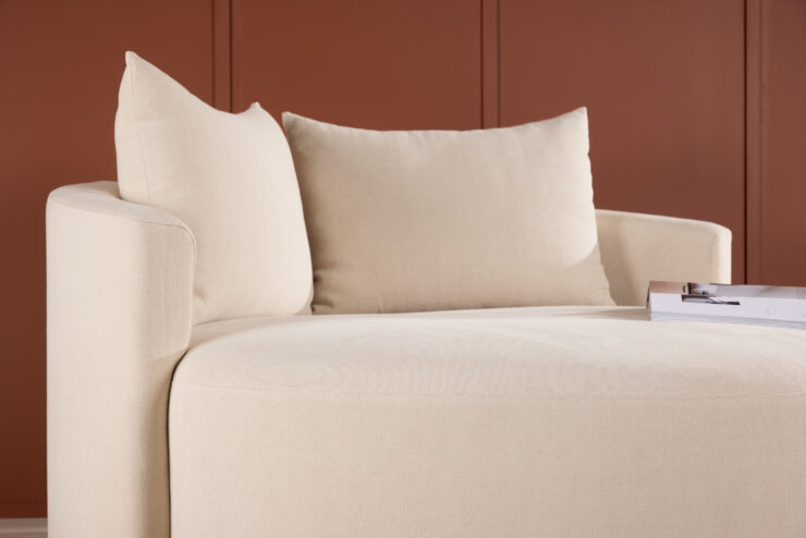 Kelso – Canapé 3 places – Beige, Noir – ⌀150 cm