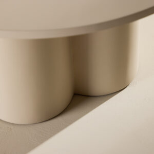 Olivia – Table basse – Beige – ⌀80 cm