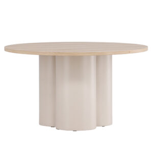 Olivia – Table basse – Beige, Blanchi – ⌀80 cm