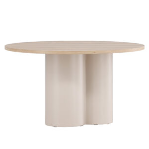 Olivia – Table basse – Beige, Blanchi – ⌀80 cm