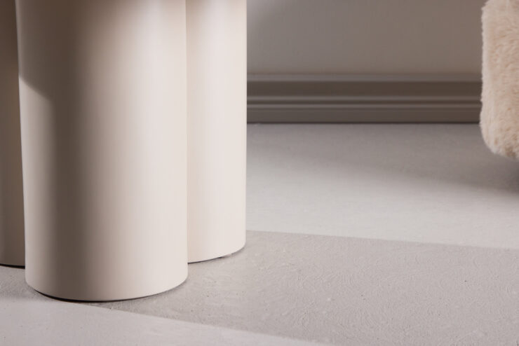 Olivia – Table basse – Beige, Blanchi – ⌀80 cm