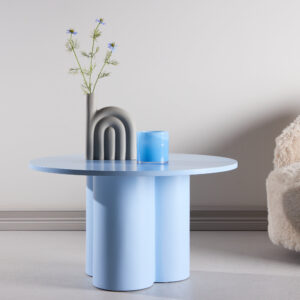 Olivia – Table basse – Bleu – ⌀80 cm
