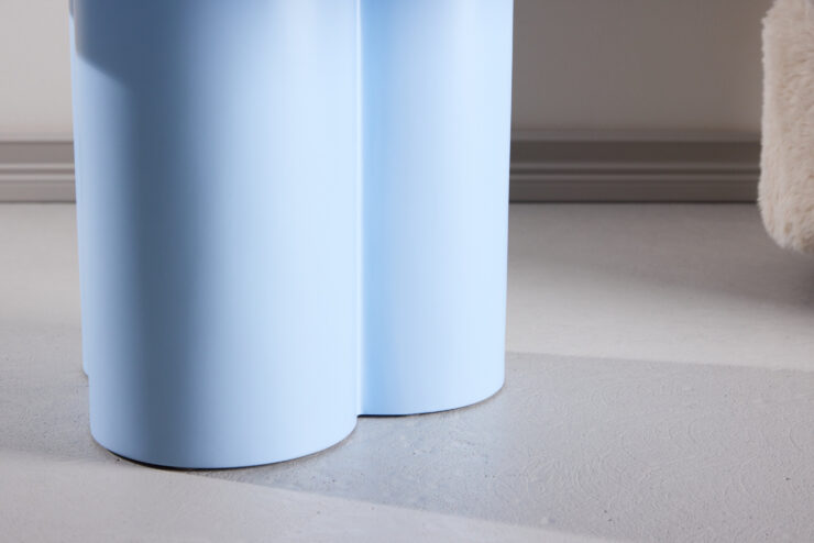 Olivia – Table basse – Bleu – ⌀80 cm