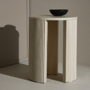 Bristol – Table d&rsquo;appoint – Blanchi – ⌀40 cm