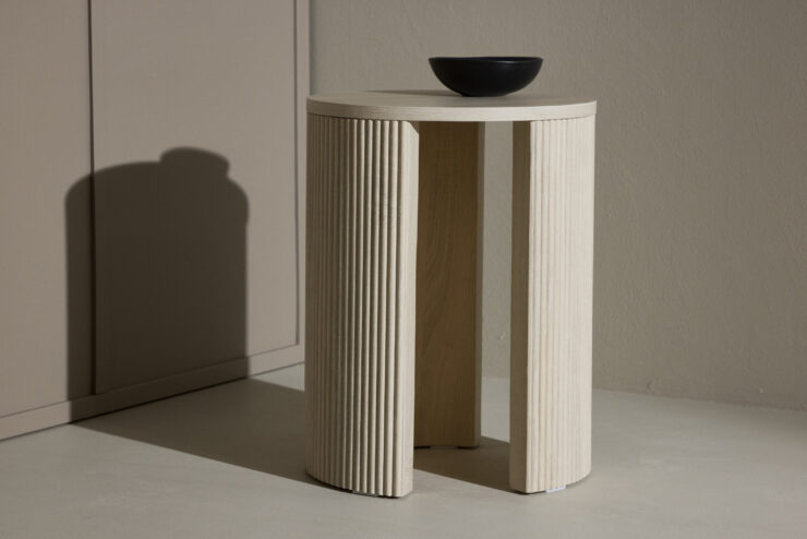 Bristol – Table d'appoint – Blanchi – ⌀40 cm
