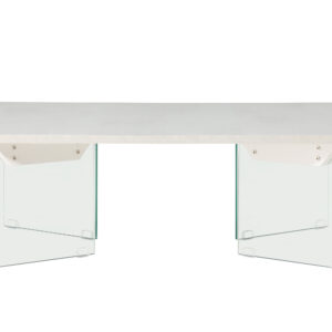 Ester – Table basse – Transparent, Blanc – 120 x 80 cm