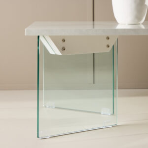 Ester – Table basse – Transparent, Blanc – 120 x 80 cm