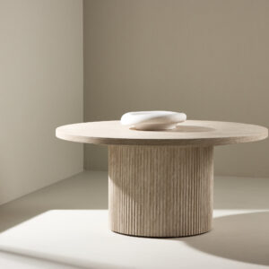 Härön – Table basse – Beige – ⌀80 cm