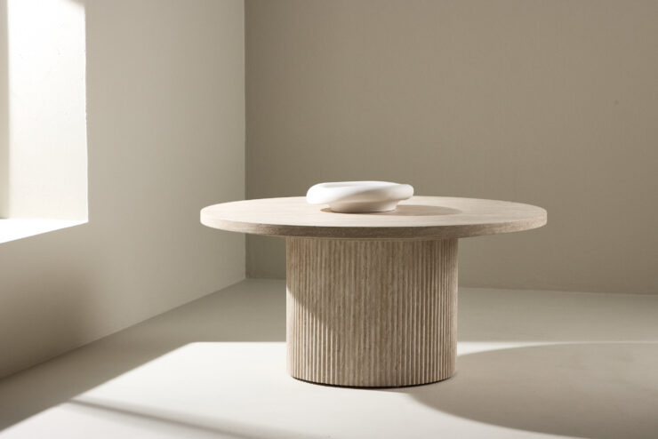 Härön – Table basse – Beige – ⌀80 cm