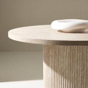 Härön – Table basse – Beige – ⌀80 cm