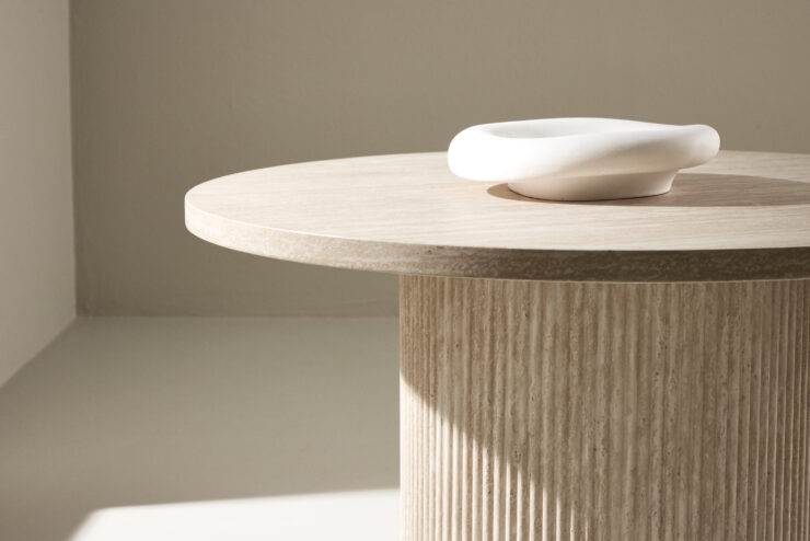 Härön – Table basse – Beige – ⌀80 cm