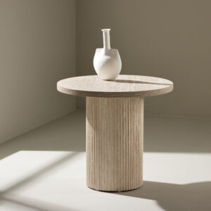 Härön – Table basse – Beige – ⌀50 cm