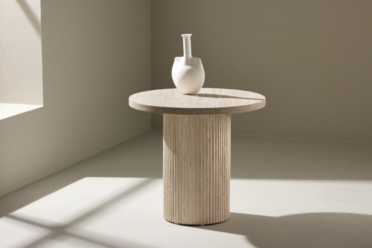 Härön – Table basse – Beige – ⌀50 cm