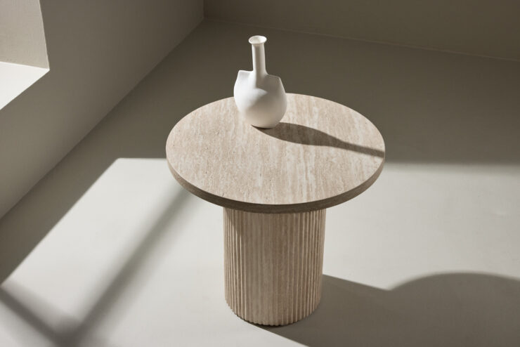 Härön – Table basse – Beige – ⌀50 cm
