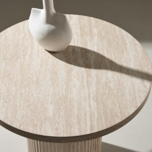 Härön – Table basse – Beige – ⌀50 cm