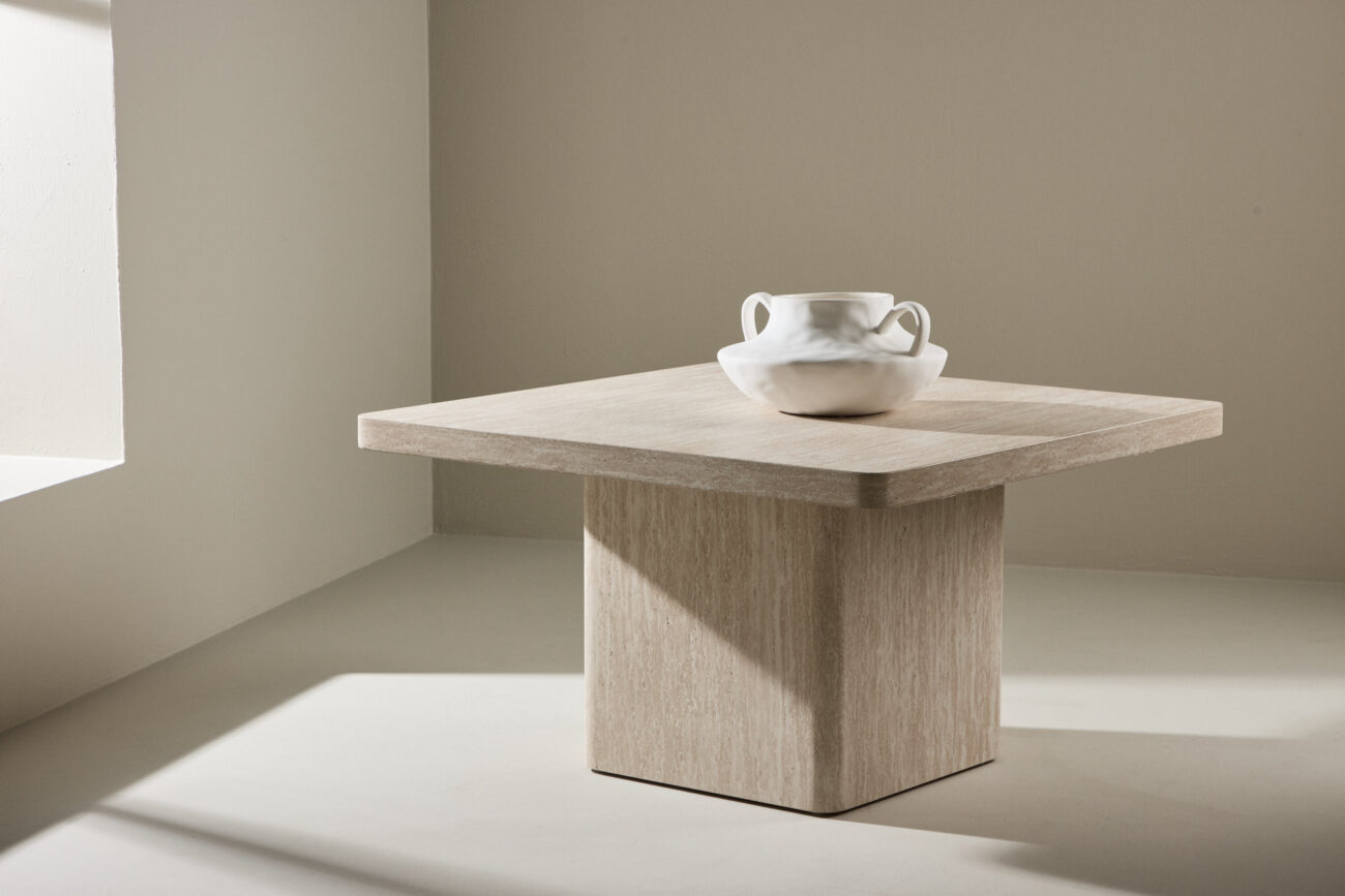 Qvart – Table basse – Beige – 80 x 80 cm