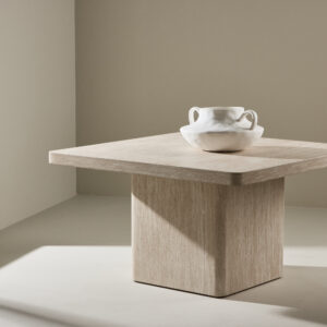Qvart – Table basse – Beige – 80 x 80 cm