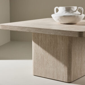 Qvart – Table basse – Beige – 80 x 80 cm