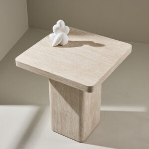 Qvart – Table basse – Beige – 50 x 50 cm