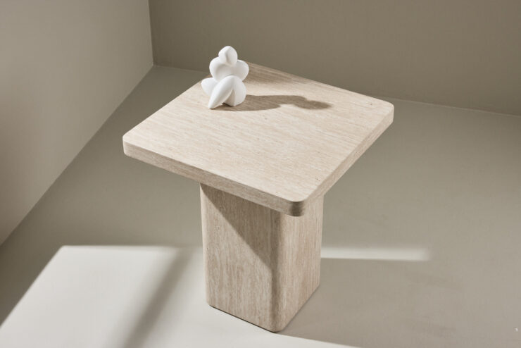 Qvart – Table basse – Beige – 50 x 50 cm