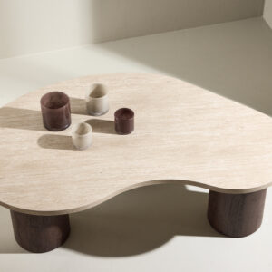 Megg – Table basse – Beige, Moka – 130 x 78 cm