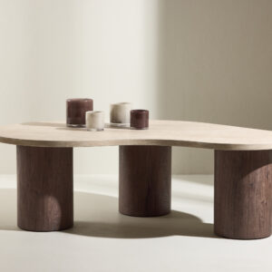 Megg – Table basse – Beige, Moka – 130 x 78 cm