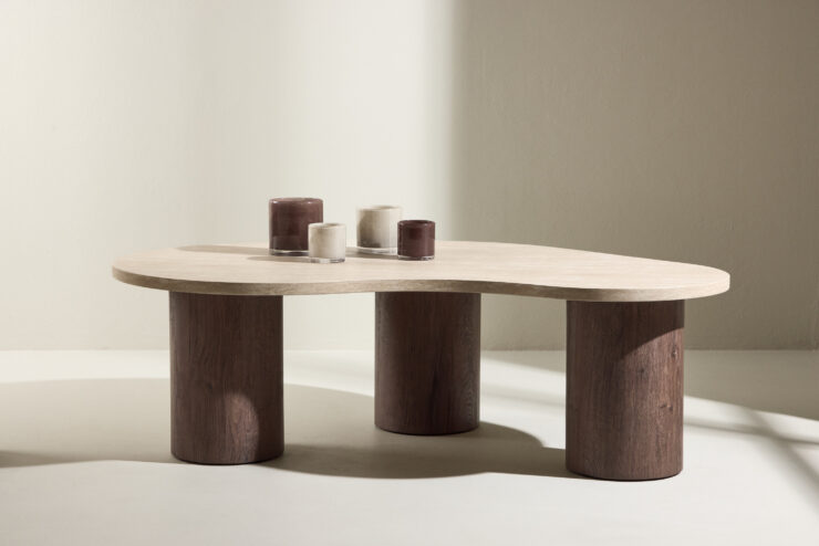 Megg – Table basse – Beige, Moka – 130 x 78 cm