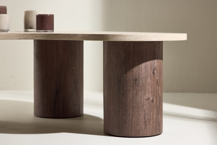 Megg – Table basse – Beige, Moka – 130 x 78 cm