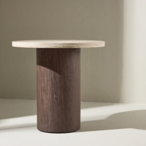 Megg – Table basse – Beige, Moka – ⌀50 cm