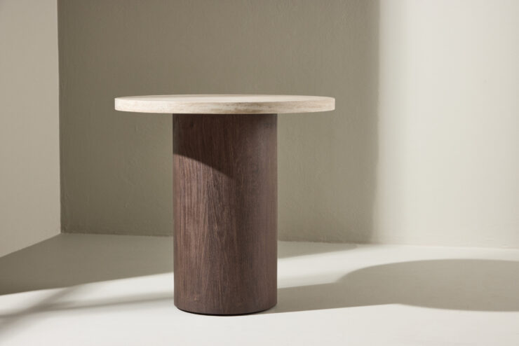 Megg – Table basse – Beige, Moka – ⌀50 cm