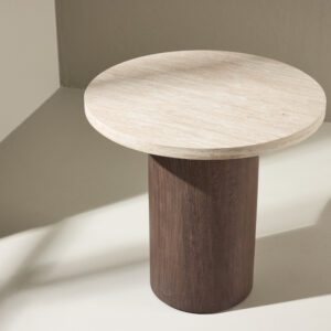 Megg – Table basse – Beige, Moka – ⌀50 cm