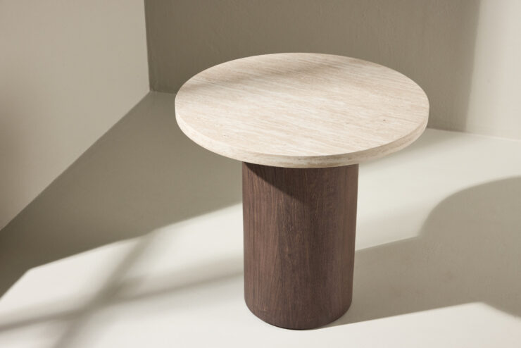 Megg – Table basse – Beige, Moka – ⌀50 cm