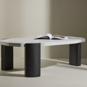 Kres – Table basse – Beige, Noir – 125 x 71 cm