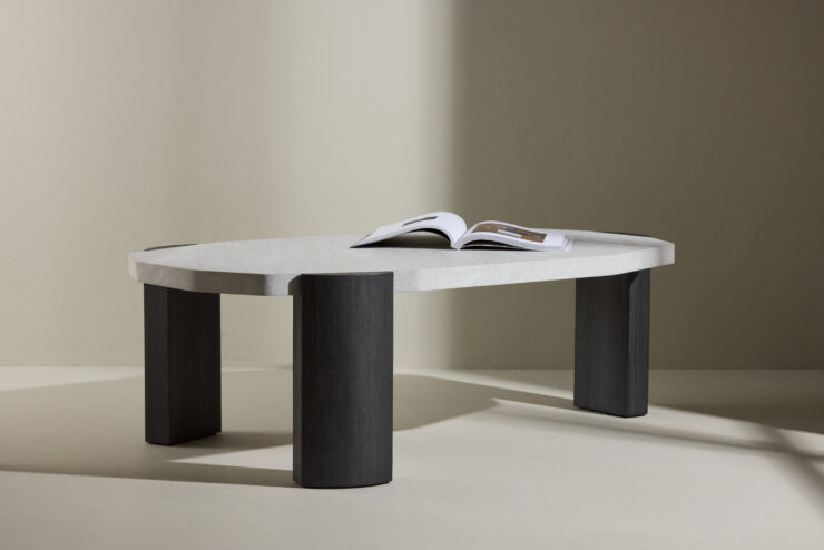 Kres – Table basse – Beige, Noir – 125 x 71 cm