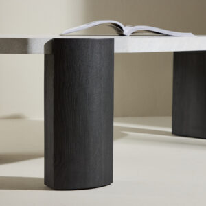 Kres – Table basse – Beige, Noir – 125 x 71 cm