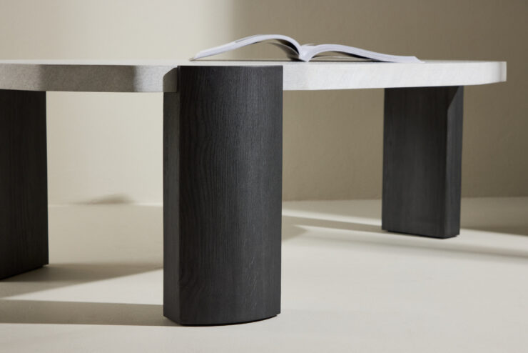 Kres – Table basse – Beige, Noir – 125 x 71 cm