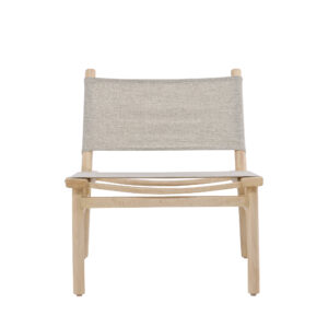 Millo – Fauteuil lounge – Gris, Naturel – 68 x 70 x 65 cm