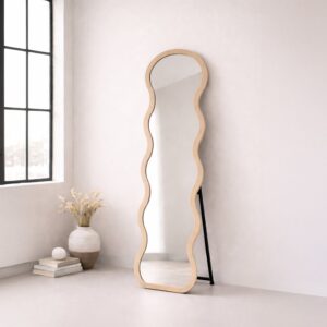 Loui – Grand miroir – Beige, Transparent – 1,5 x 158 x 49 cm