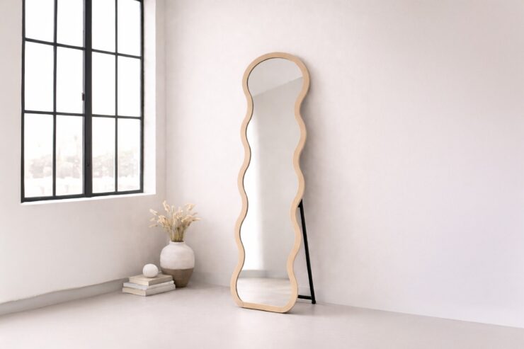 Loui – Grand miroir – Beige, Transparent – 1,5 x 158 x 49 cm