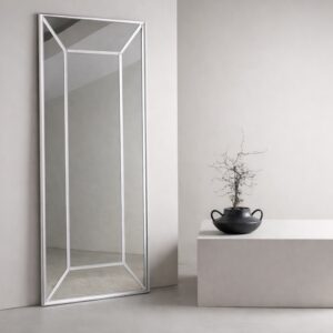 Lojf – Grand miroir – Transparent, Blanc – 2,5 x 180 x 90 cm