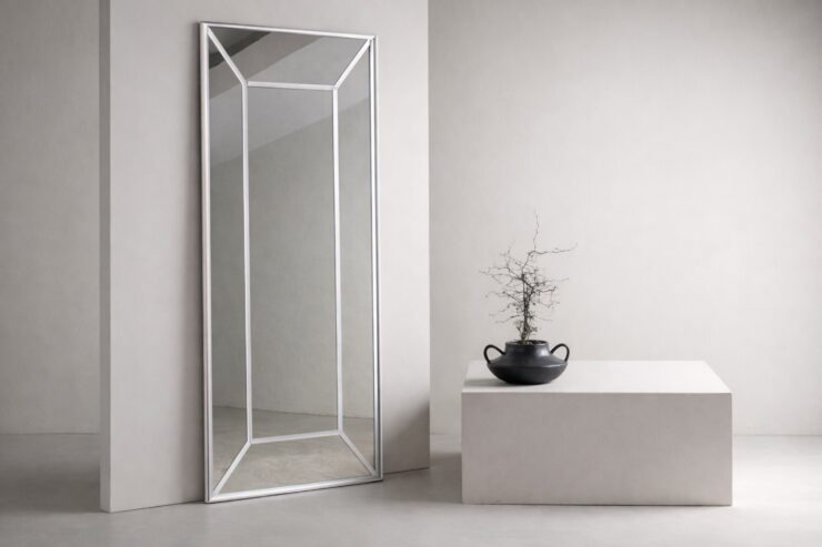 Lojf – Grand miroir – Transparent, Blanc – 2,5 x 180 x 90 cm