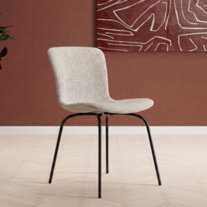 Linus – Chaise de salle à manger – Beige, Noir – 53 x 80 x 45 cm