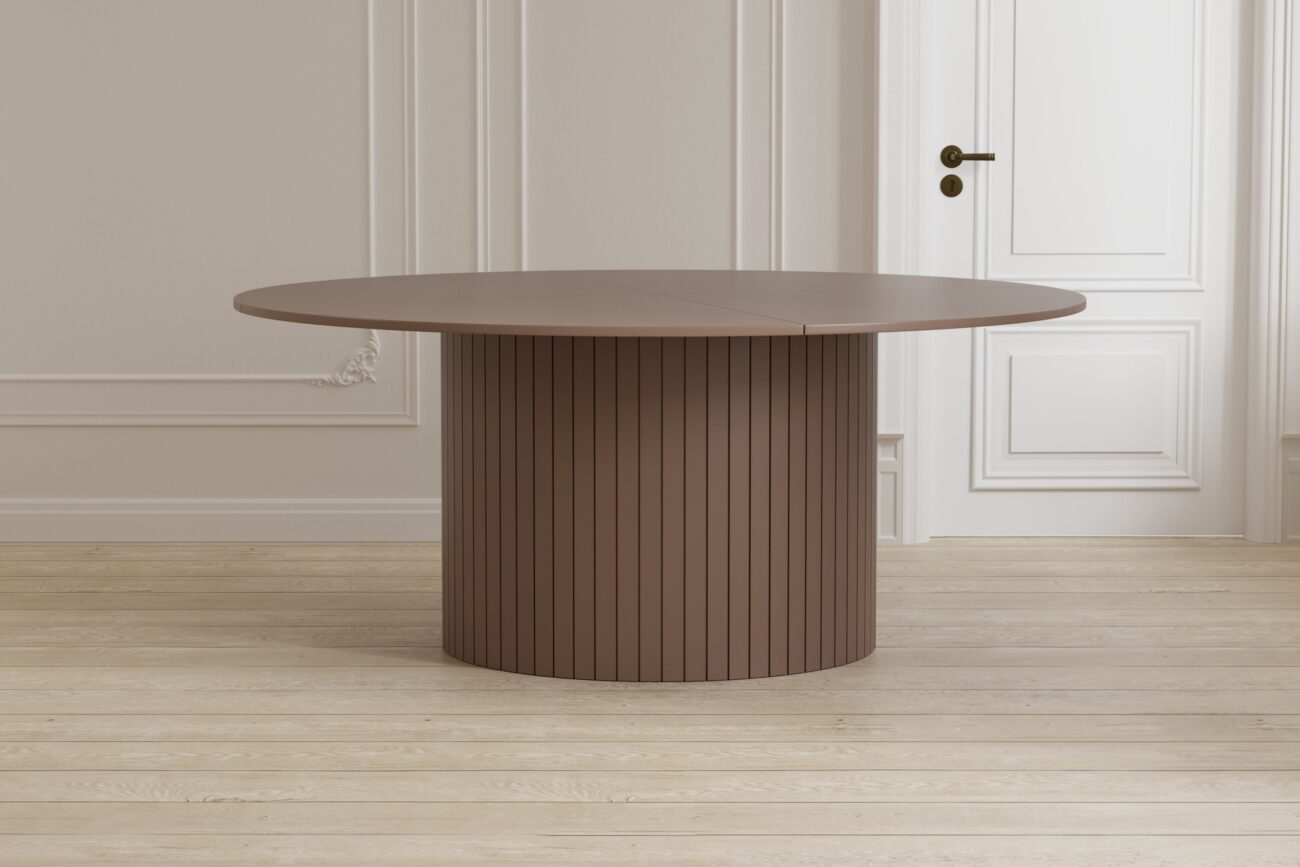 Härön – Table à manger ronde – Marron – Ø180 cm
