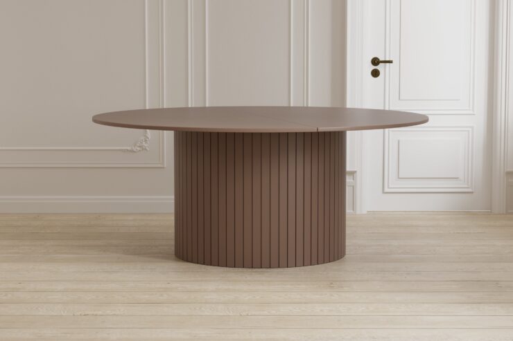 Härön – Table à manger ronde – Marron – Ø180 cm