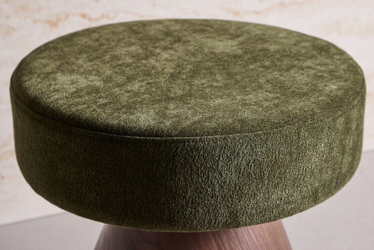 Lanzo – Pouf – Vert, Moka – ⌀48 cm
