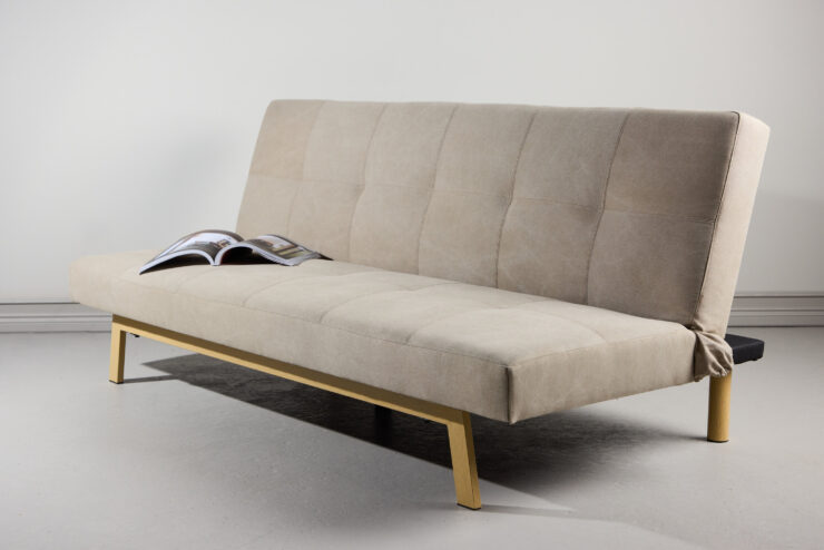 Bodil – Lit pliant – Beige, Naturel – 87 x 180 x 80 cm