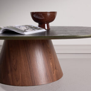 Lanzo – Table basse – Vert foncé, Moka – 120 x 92,5 cm