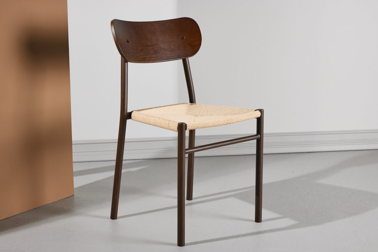 Polly – Chaise de salle à manger – Beige, Moka – 52 x 80 x 45 cm