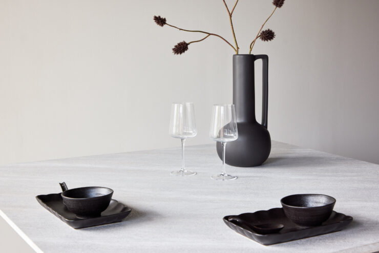 Cael – Table à manger rectangulaire – Moka, Gris clair – 120 x 120 cm