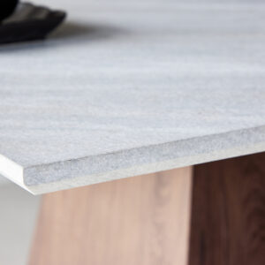 Cael – Table à manger rectangulaire – Moka, Gris clair – 120 x 120 cm